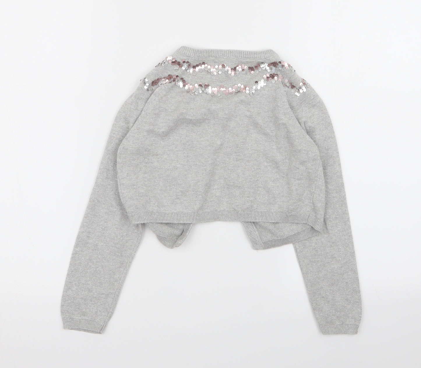 TU Girls Silver   Cardigan Jumper Size 7 Years