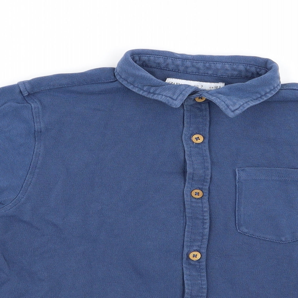 Zara Boys Blue   Basic Button-Up Size 7 Years