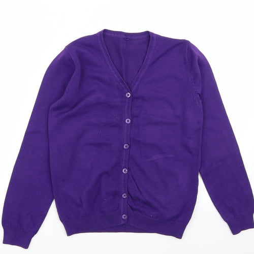 Asda George Girls Purple   Cardigan Jumper Size 10-11 Years  - School Cardigan