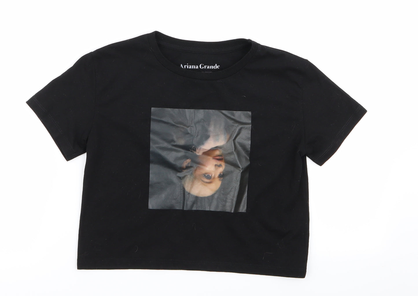 Ariana Grande Girls Black   Basic T-Shirt Size 10-11 Years