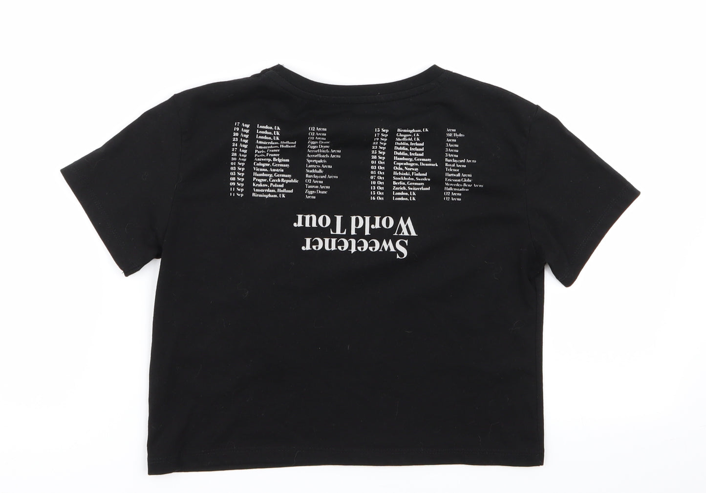 Ariana Grande Girls Black   Basic T-Shirt Size 10-11 Years