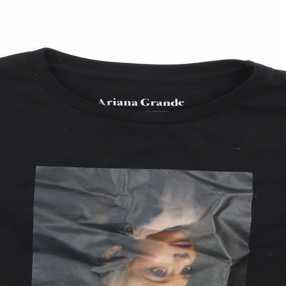 Ariana Grande Girls Black   Basic T-Shirt Size 10-11 Years
