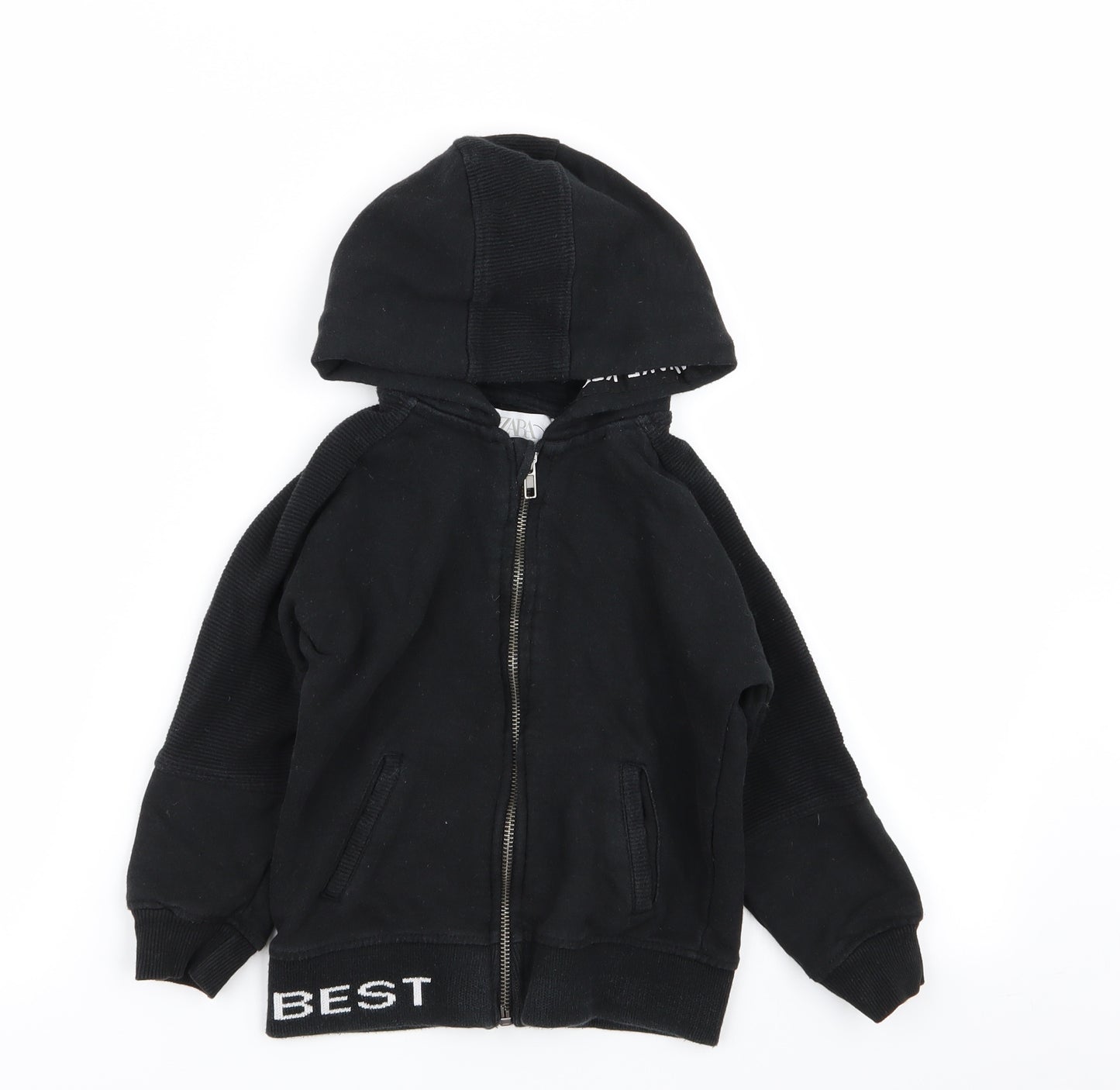 Zara Boys Black   Full Zip Jumper Size 5 Years