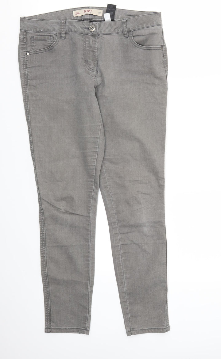 NEXT Womens Grey Skinny Jeans Size 12 L28 in