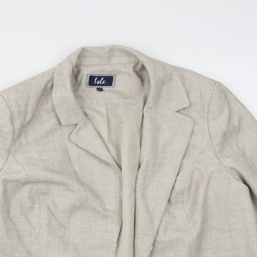 ISLE Womens Beige   Jacket Blazer Size 20