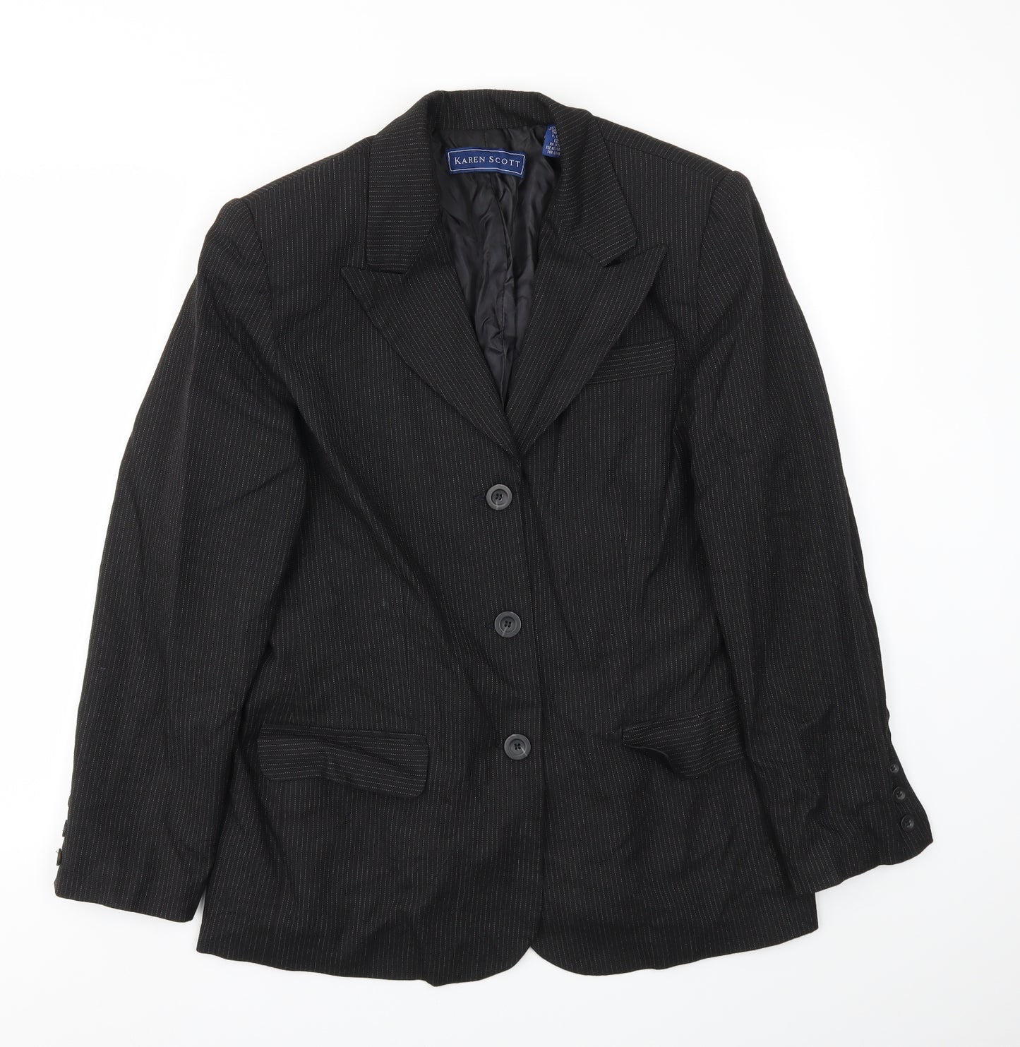 Karen Scott Womens Black   Jacket Blazer Size 12
