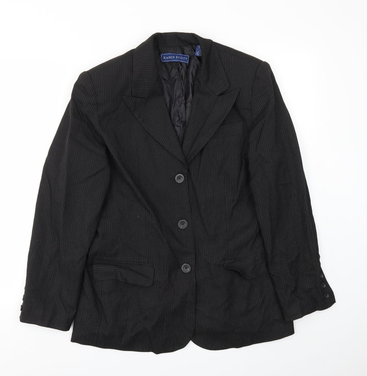 Karen Scott Womens Black Jacket Blazer Size 12