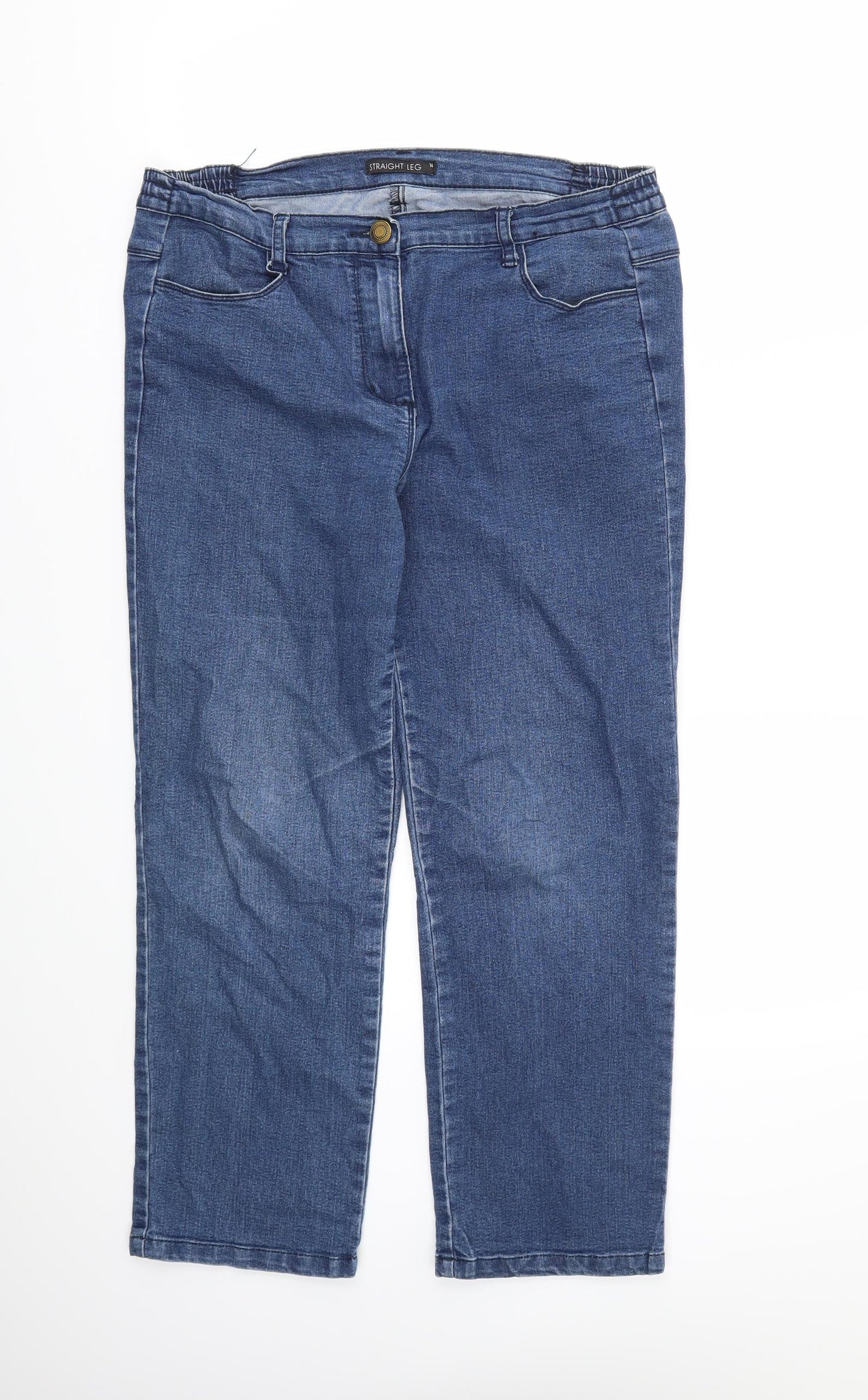 Preworn Womens Blue   Straight Jeans Size 14 L27 in
