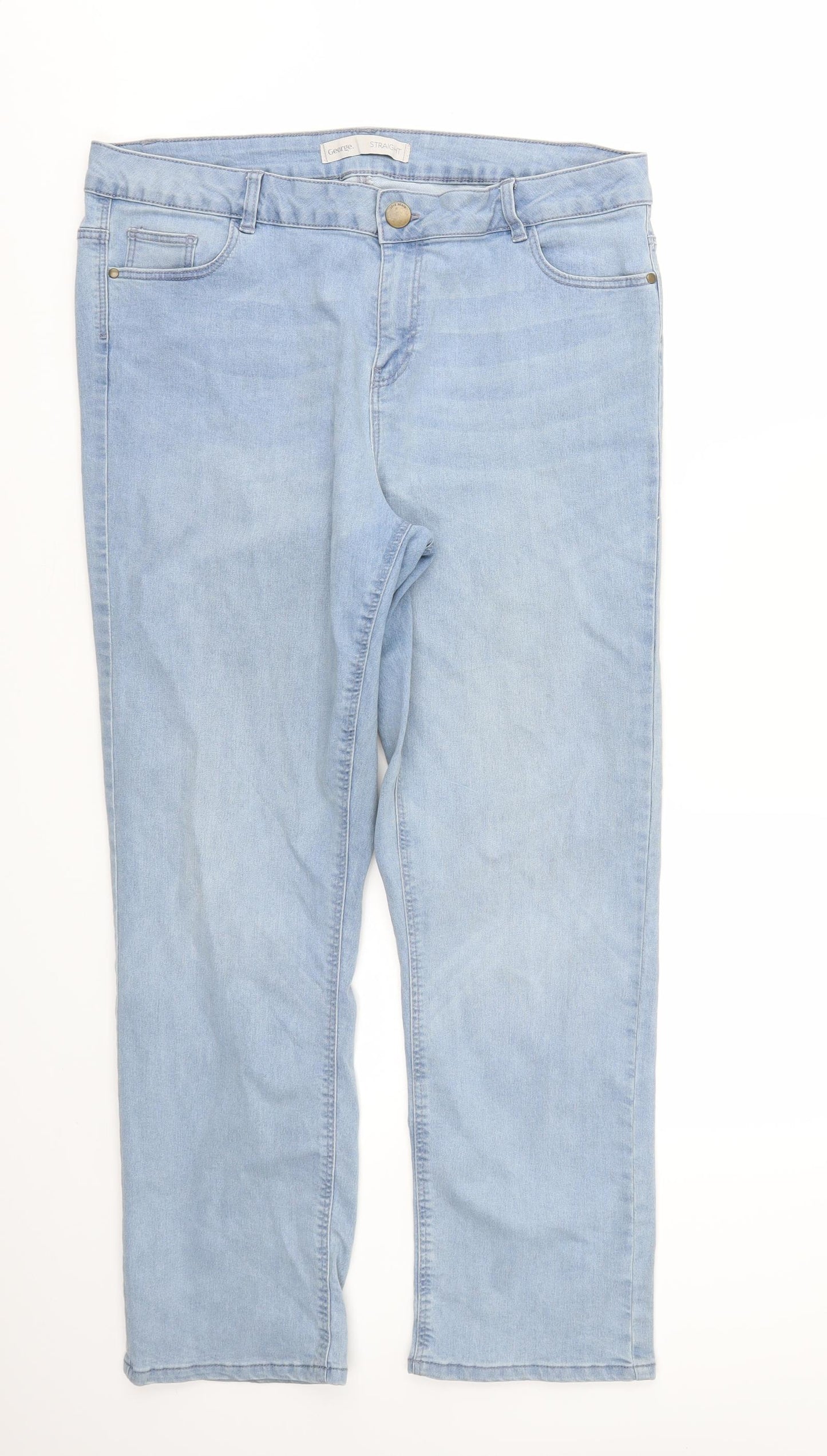 George Womens Blue   Straight Jeans Size 16 L28 in