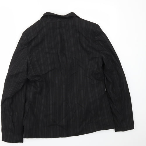 Sasha Womens Black Striped  Jacket Blazer Size 16