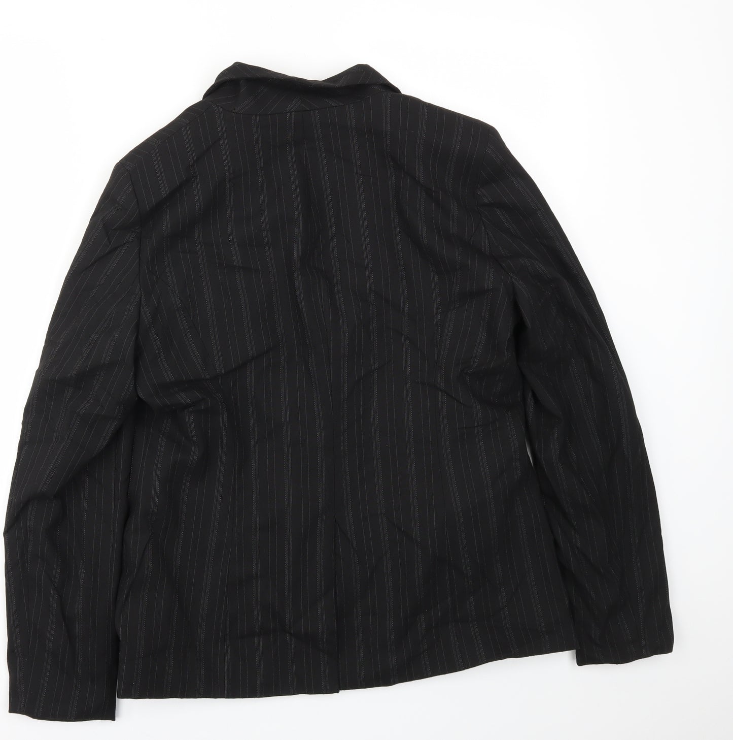 Sasha Womens Black Striped  Jacket Blazer Size 16