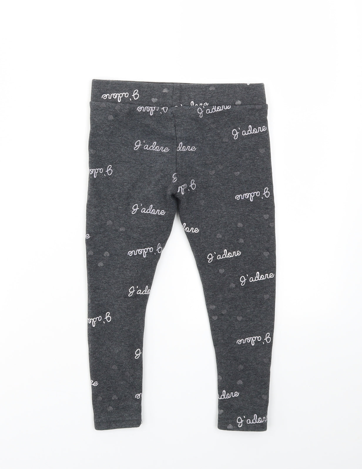 Primark Girls Grey Geometric  Capri Trousers Size 4-5 Years
