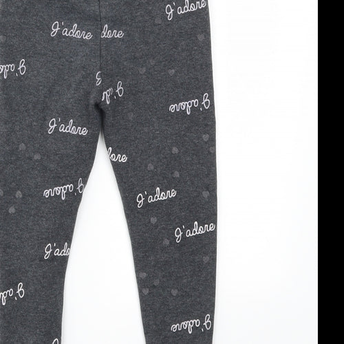 Primark Girls Grey Geometric  Capri Trousers Size 4-5 Years