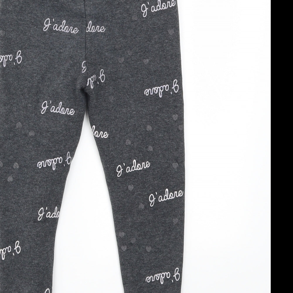 Primark Girls Grey Geometric  Capri Trousers Size 4-5 Years
