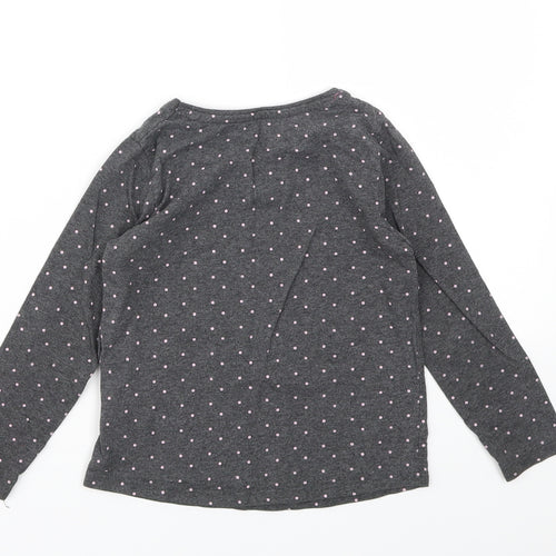 Primark Girls Grey Polka Dot  Basic T-Shirt Size 3-4 Years