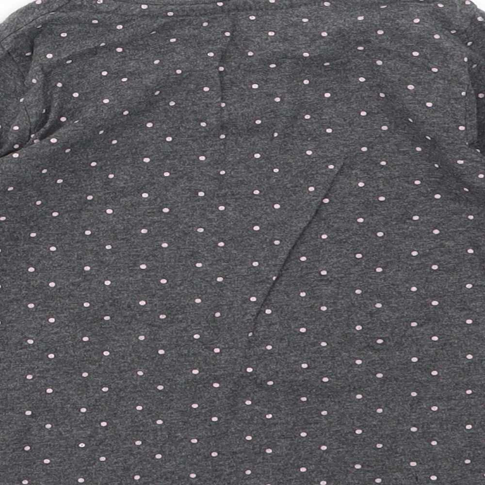 Primark Girls Grey Polka Dot  Basic T-Shirt Size 3-4 Years