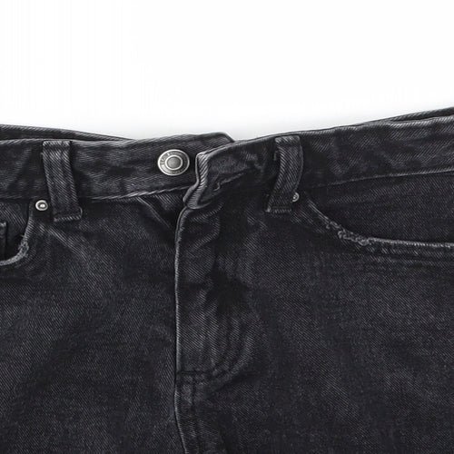 DENIM &CO Womens Black   Cut-Off Shorts Size 8