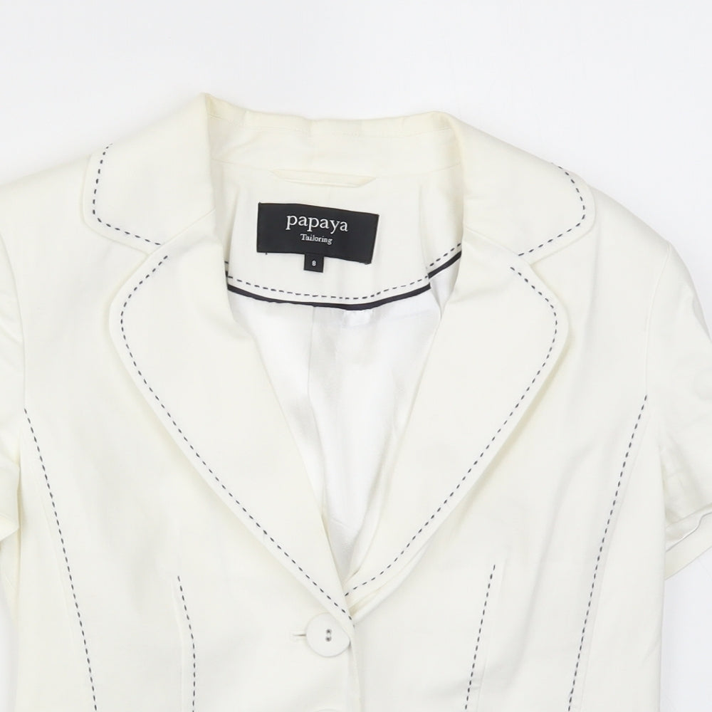 Papaya Womens White   Jacket Blazer Size 8
