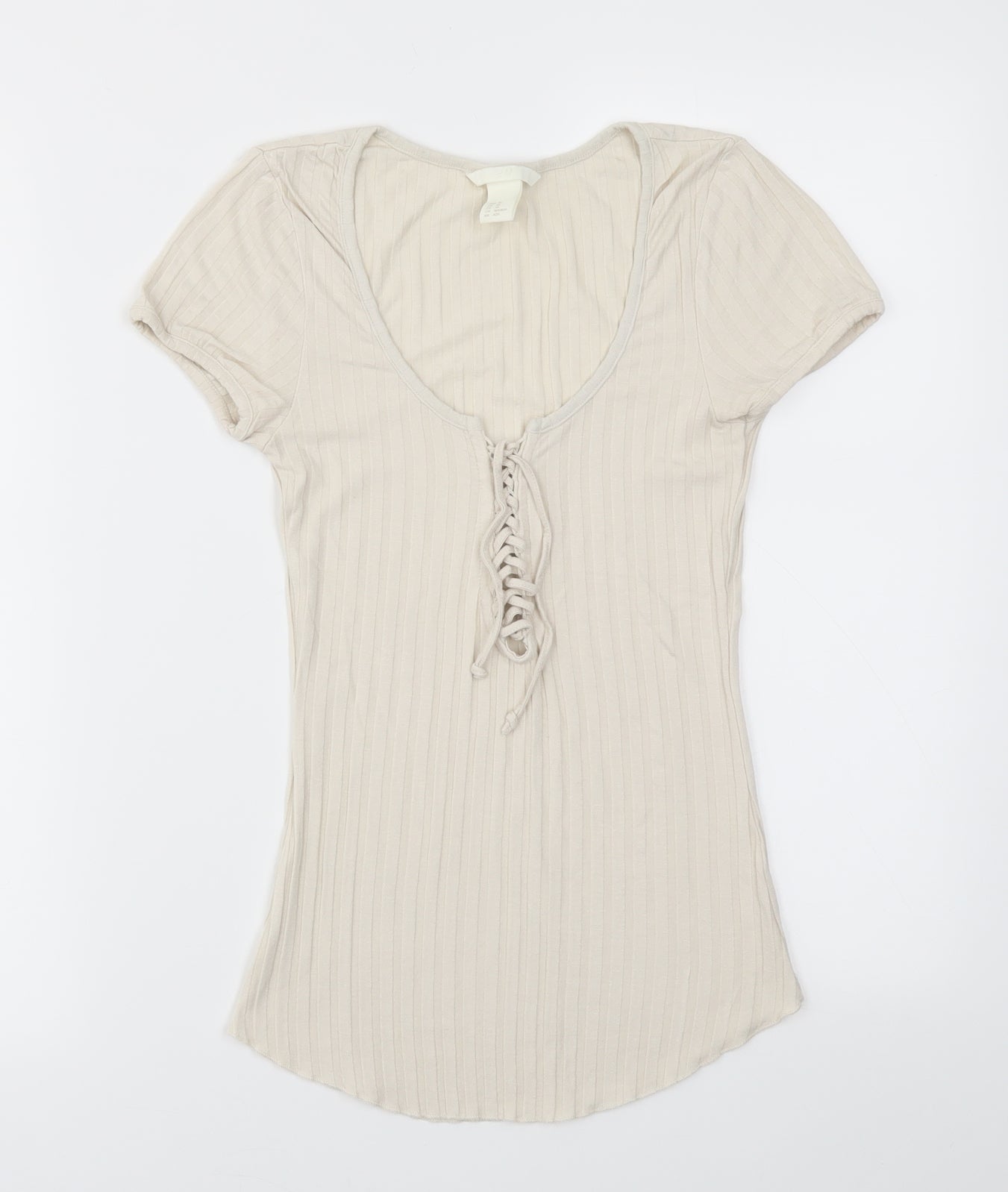 H&M Womens Beige   Basic T-Shirt Size XS