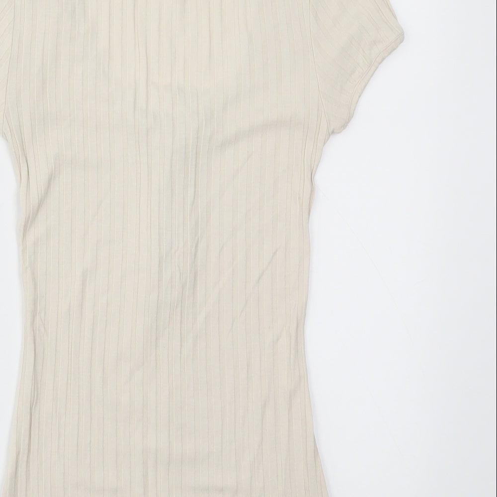 H&M Womens Beige   Basic T-Shirt Size XS