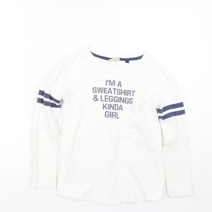 NEXT Girls White Pullover Sweatshirt Size 9 Years