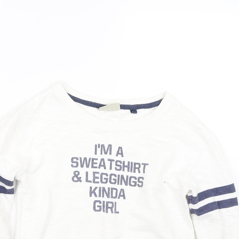 NEXT Girls White   Pullover Sweatshirt Size 9 Years