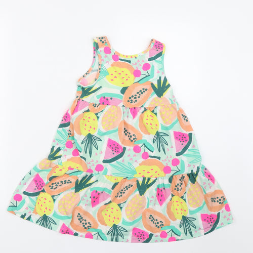 F&F Girls Multicoloured Floral  Tank Dress  Size 6-7 Years  - Summer