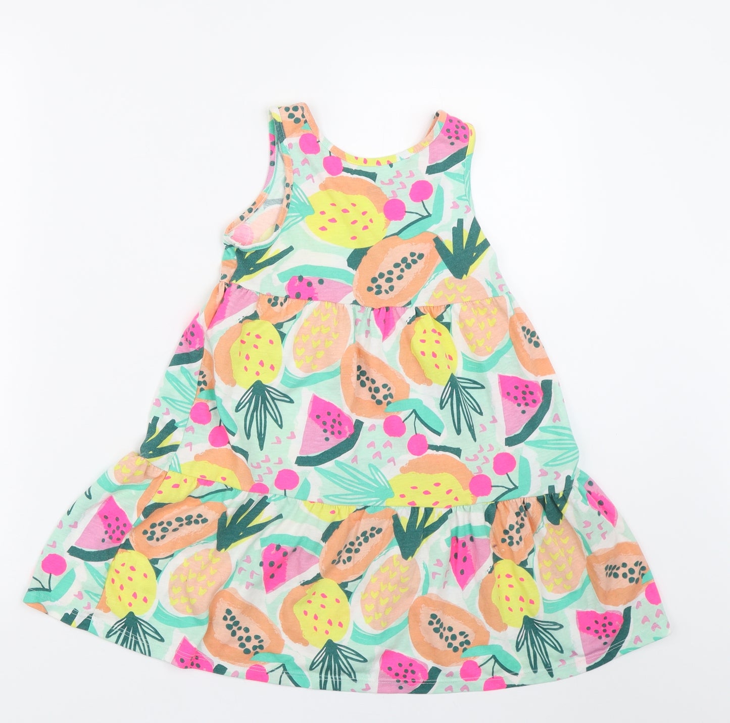 F&F Girls Multicoloured Floral  Tank Dress  Size 6-7 Years  - Summer
