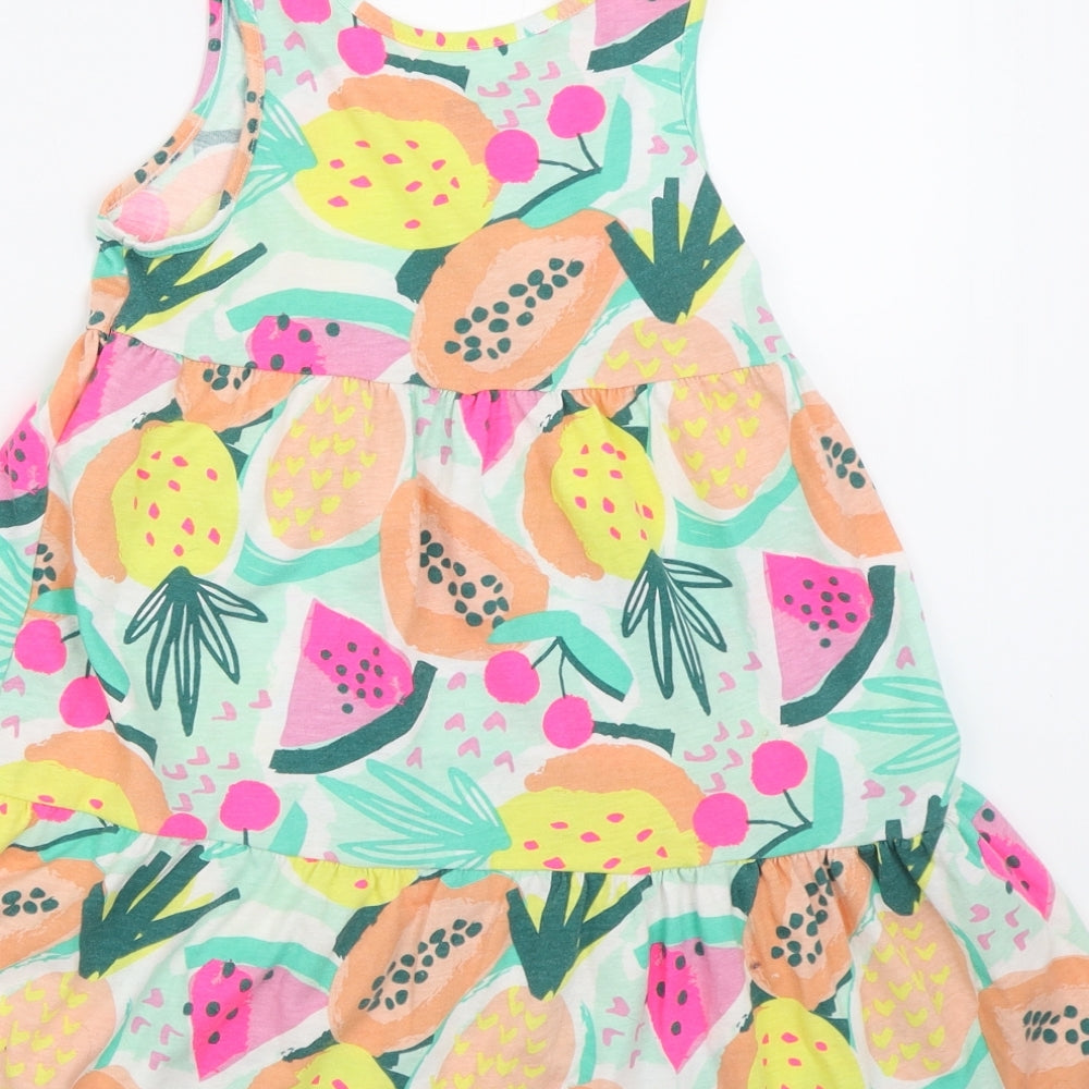F&F Girls Multicoloured Floral  Tank Dress  Size 6-7 Years  - Summer