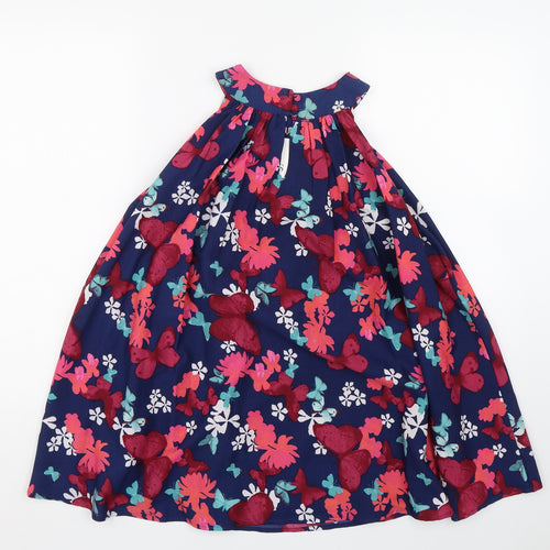 M&S Girls Blue Floral  Tank Dress  Size 7-8 Years