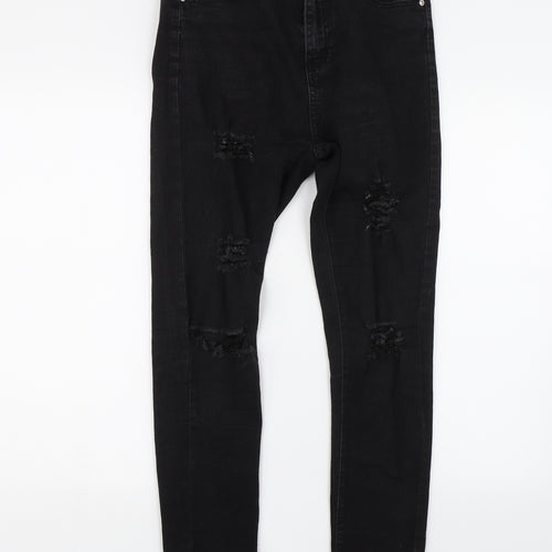 Boohoo Womens Black  Denim Skinny Jeans Size 10 L26 in