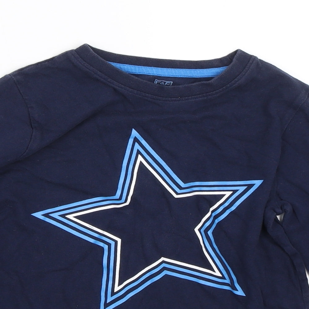 F&F Girls Blue   Basic T-Shirt Size 6-7 Years  - Star