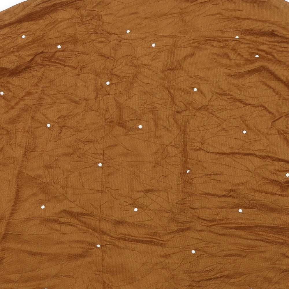 Lefties Womens Brown Polka Dot  Basic Button-Up Size L