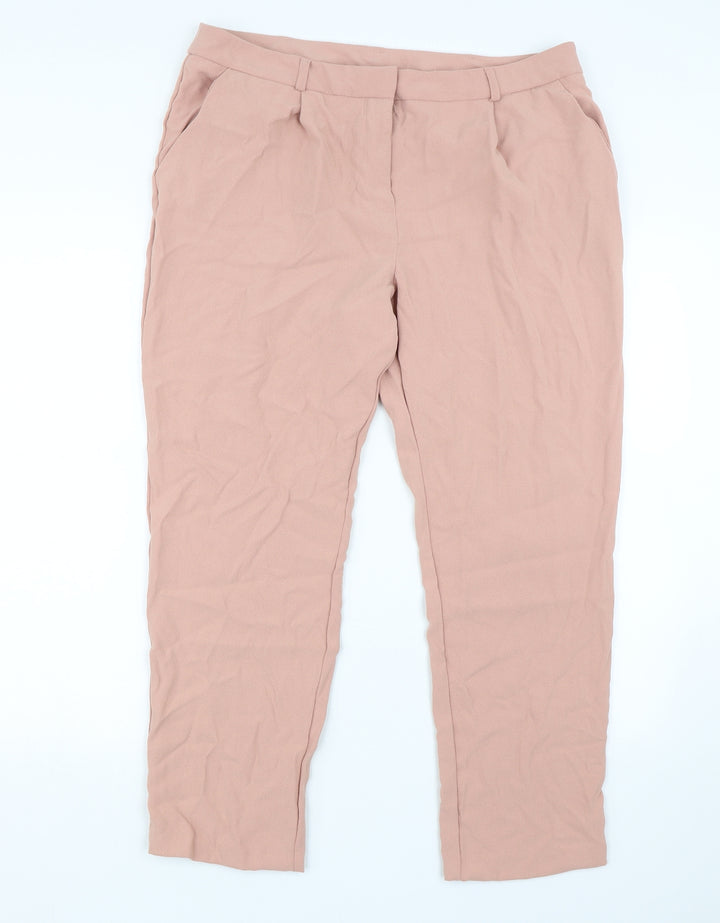 M&Co Womens Pink Trousers Size 14 L23 in