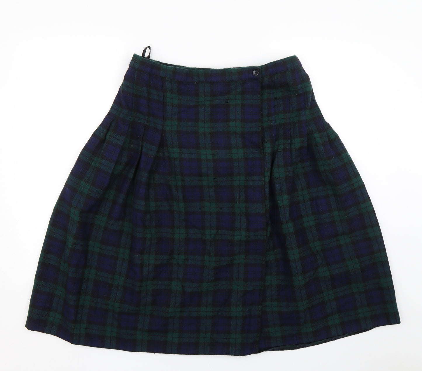 Preworn Womens Green Check  Flare Skirt Size XL