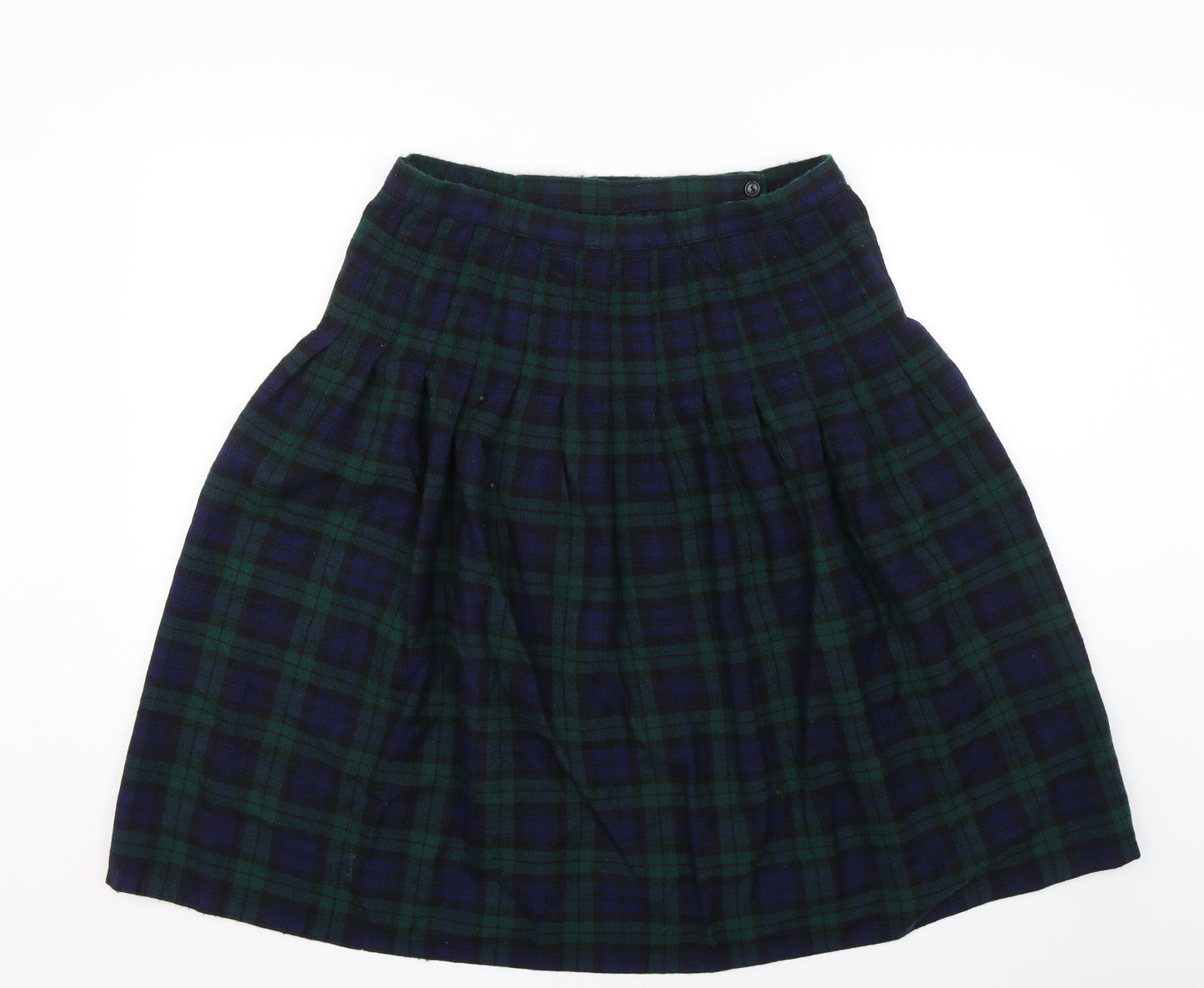 Preworn Womens Green Check  Flare Skirt Size XL