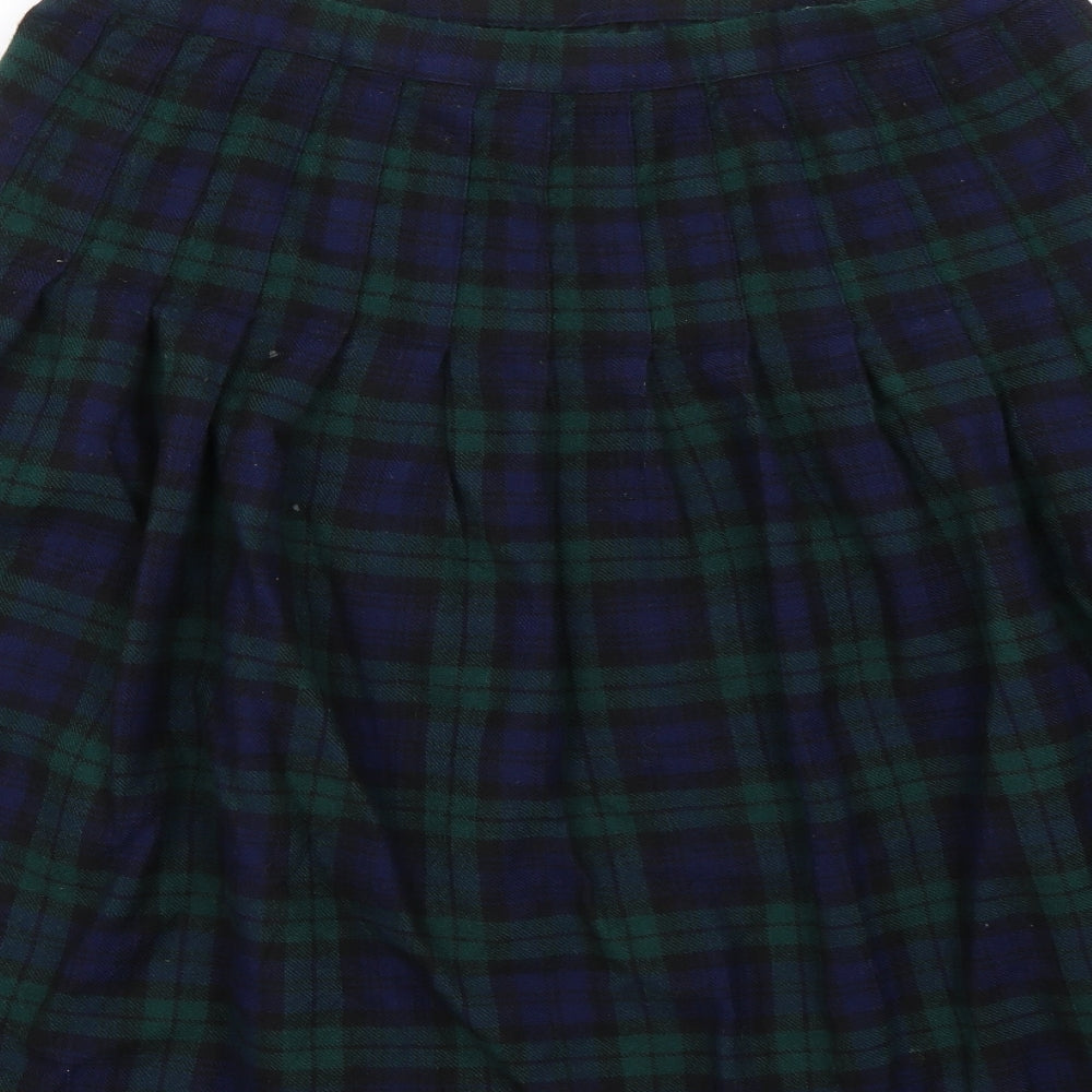 Preworn Womens Green Check  Flare Skirt Size XL