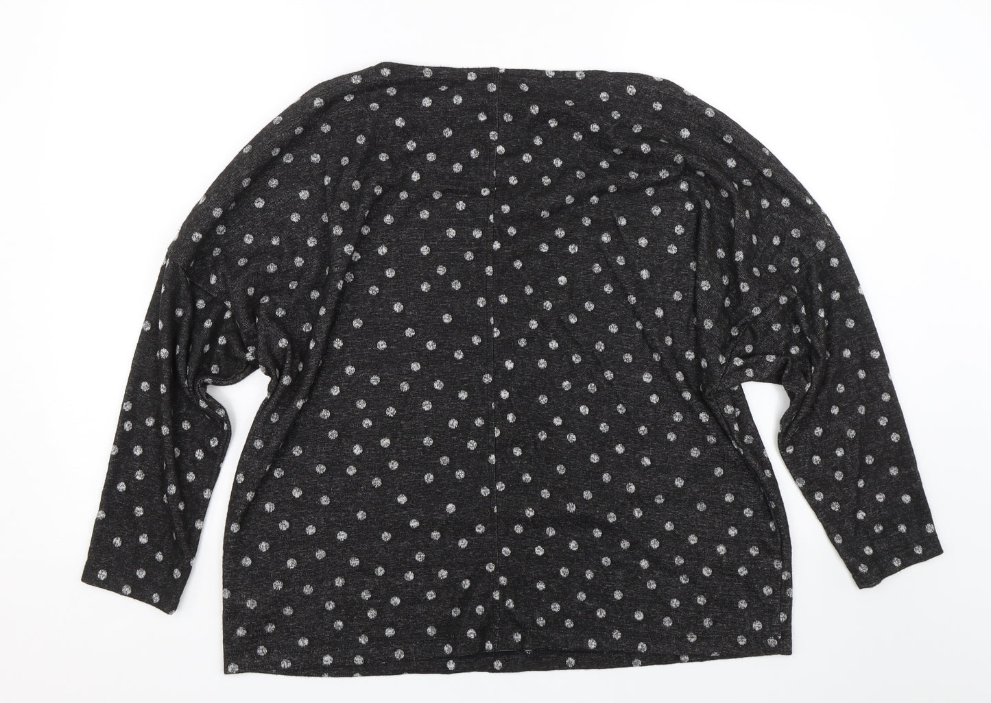 F&F Womens Black Polka Dot  Basic T-Shirt Size 16