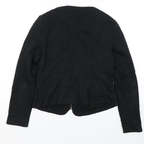 M&S Womens Black   Full Zip Jumper Size 10