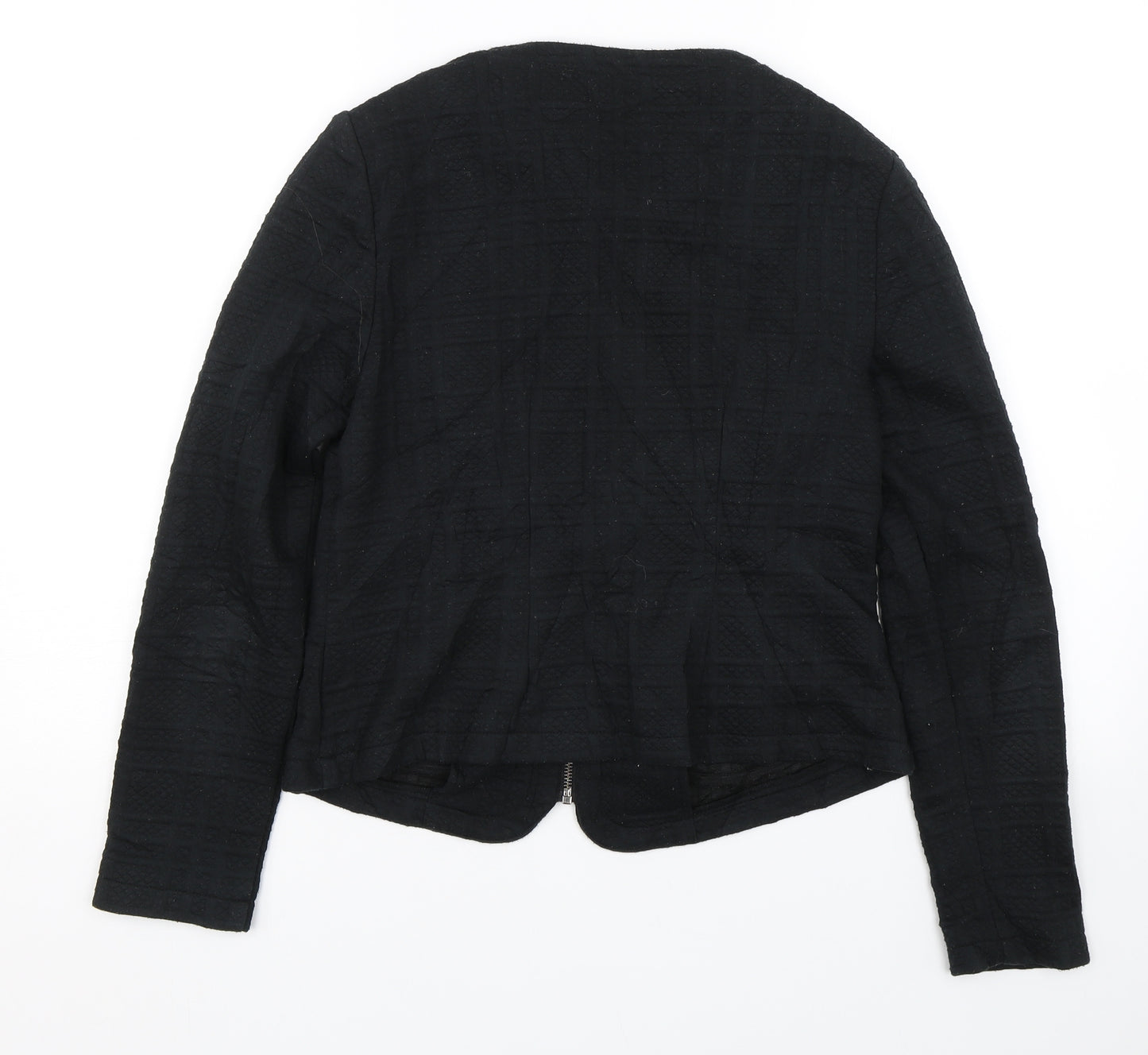 M&S Womens Black   Full Zip Jumper Size 10