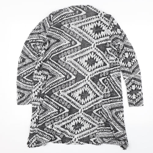 Primark Womens Black Argyle/Diamond  Cardigan Jumper Size 8