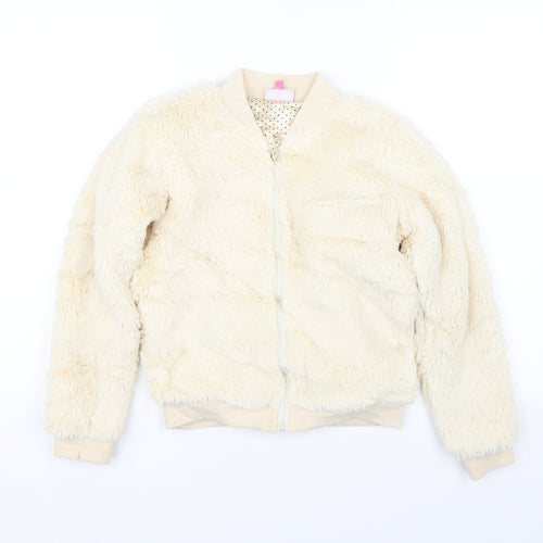 hullabaloo Girls Beige   Full Zip Sweatshirt Size 9-10 Years