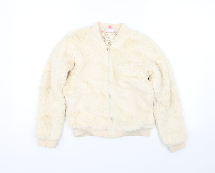 hullabaloo Girls Beige   Full Zip Sweatshirt Size 9-10 Years