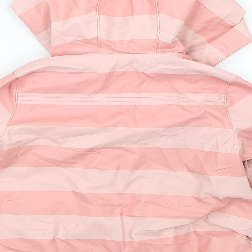 Zara Girls Pink Striped  Rain Coat Coat Size 3-4 Years