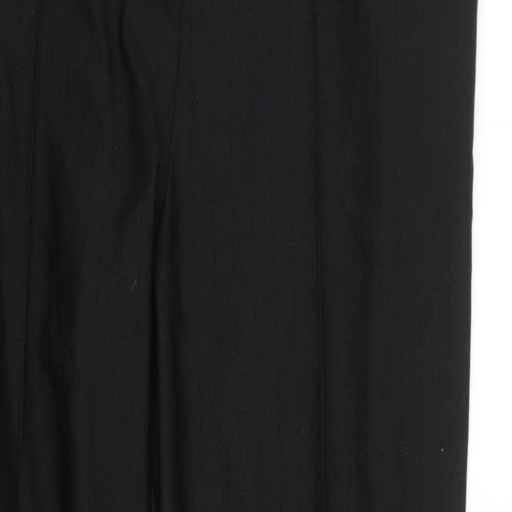 M&S Womens Black Striped  Trousers  Size 16 L26 in