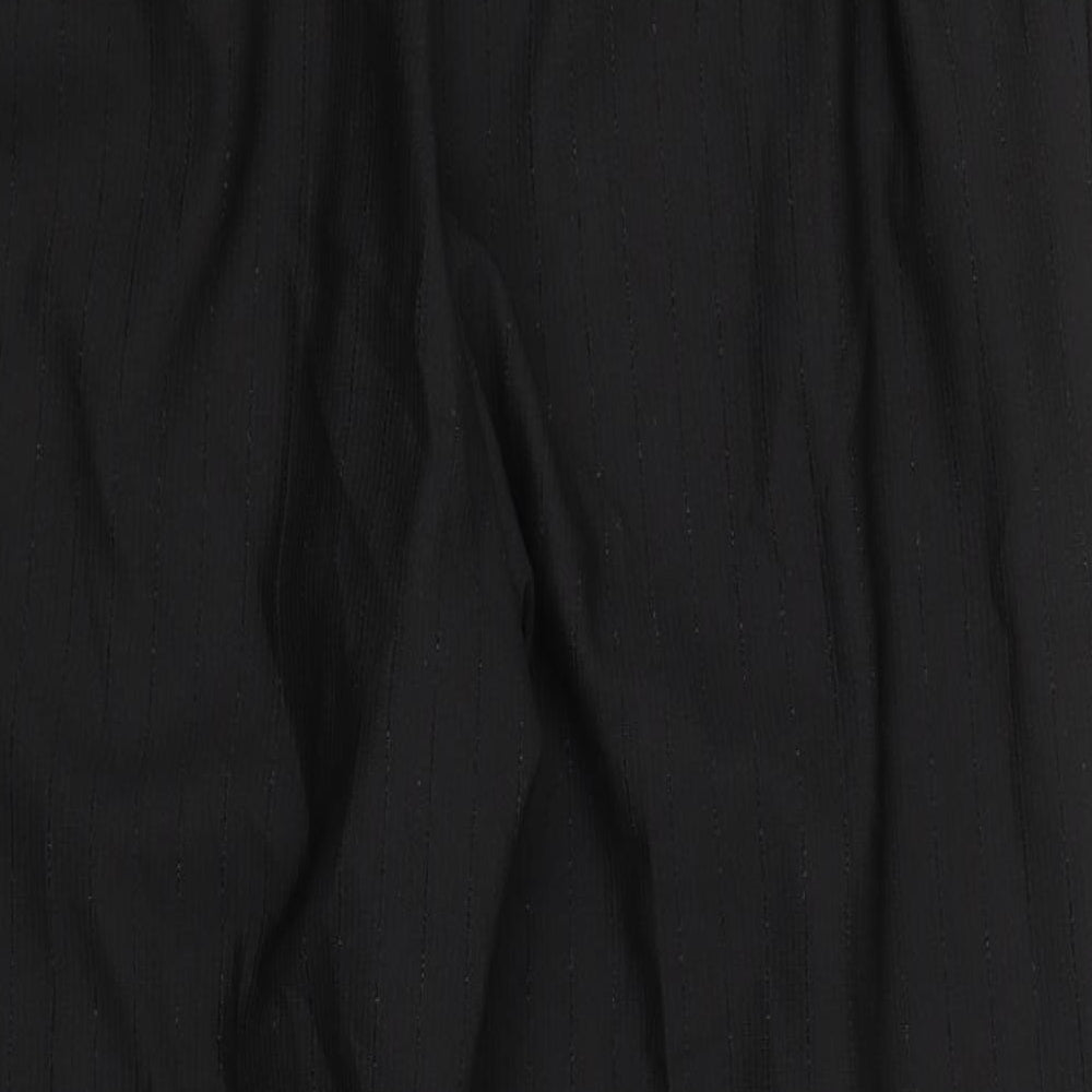 M&S Womens Black Striped  Trousers  Size 16 L26 in