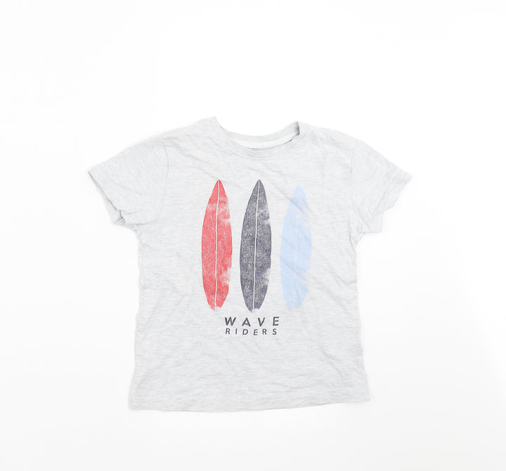 Primark Boys Grey Basic T-Shirt Size 3-4 Years - Surf Boards