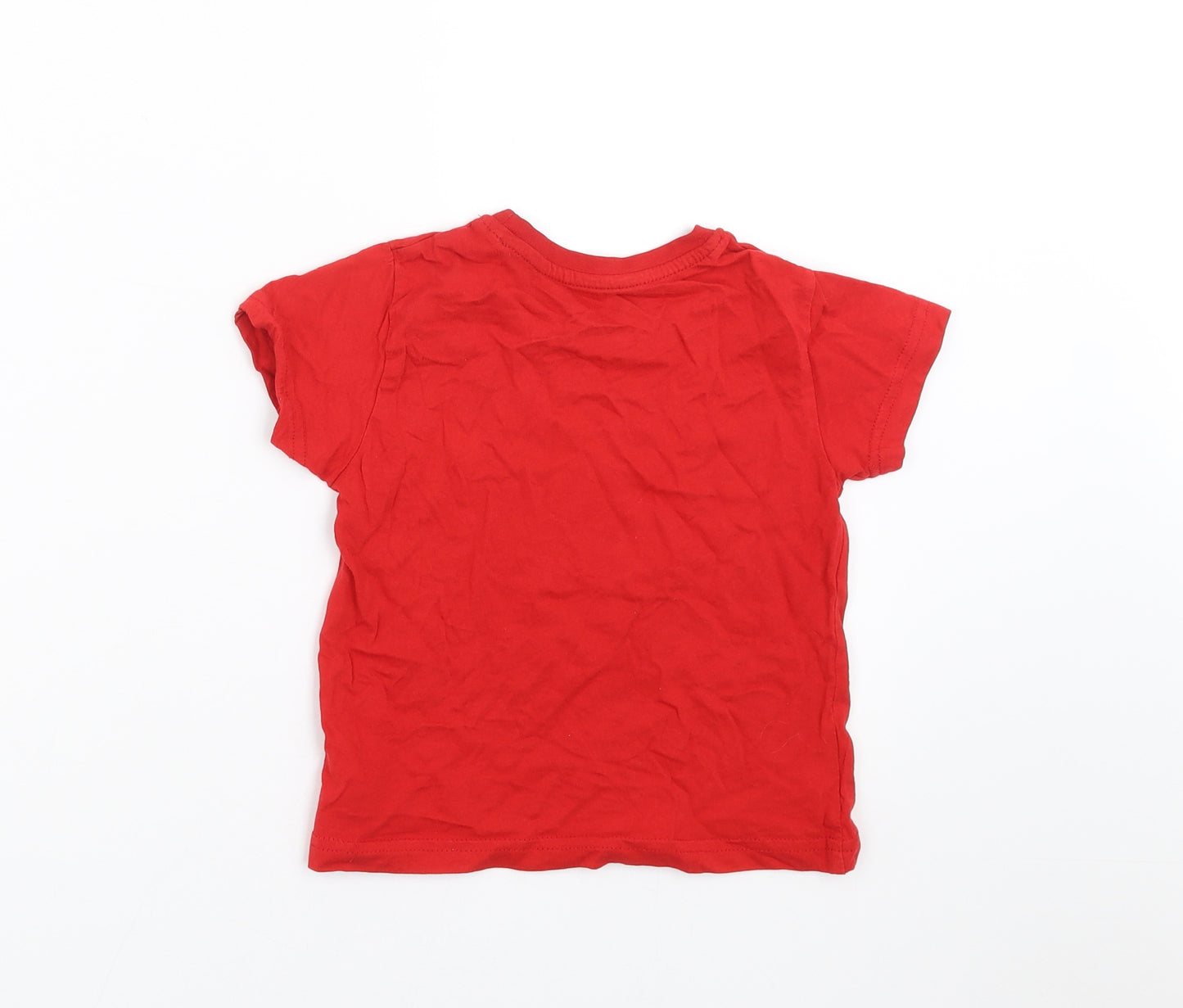 Primark Boys Red   Basic T-Shirt Size 2-3 Years  - Football Legend