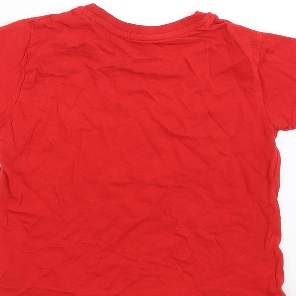 Primark Boys Red   Basic T-Shirt Size 2-3 Years  - Football Legend