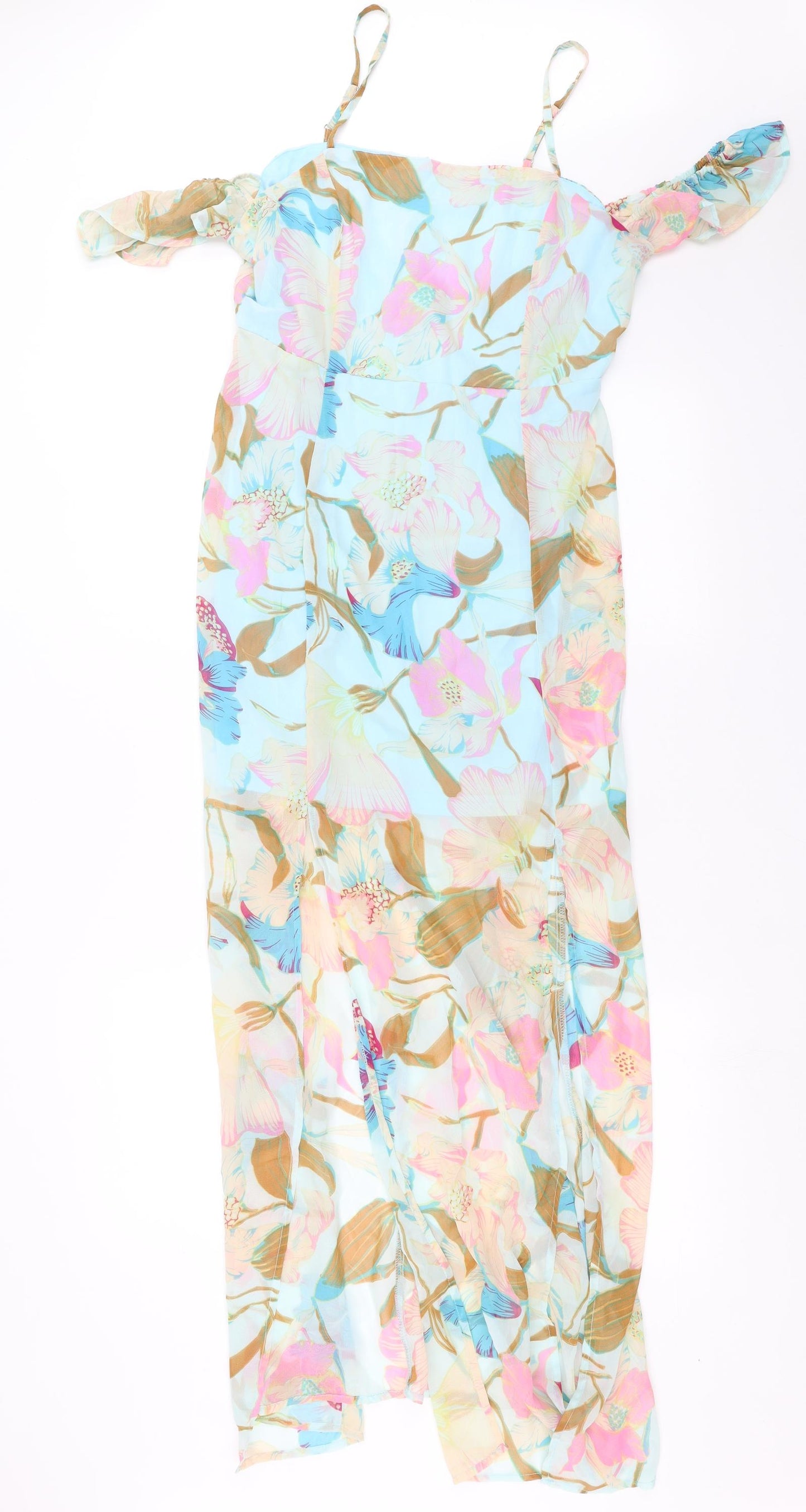Boohoo Womens Blue Floral  Maxi  Size 14